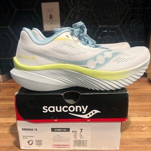 Saucony Women's Kinvara 15 - Light Blue and Yellow